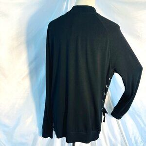 NWT! Bobi Black Zip-Front Jacket with Side Tie Detail - Size L